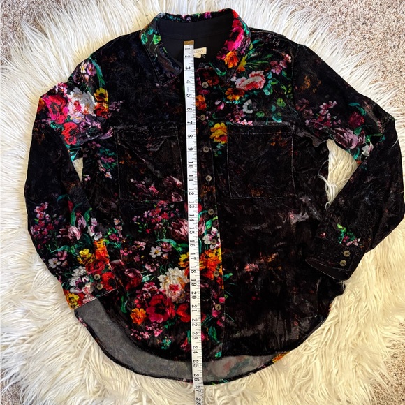 Anthropologie Pilcro Hadley Relaxed Velvet Button Down Shirt Size S EUC - Picture 8 of 10